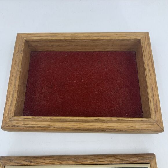 Vtg Wooden Trinket Jewelry Box Terry Redlin Evening Glow Camping Canadian Geese - Picture 4 of 8